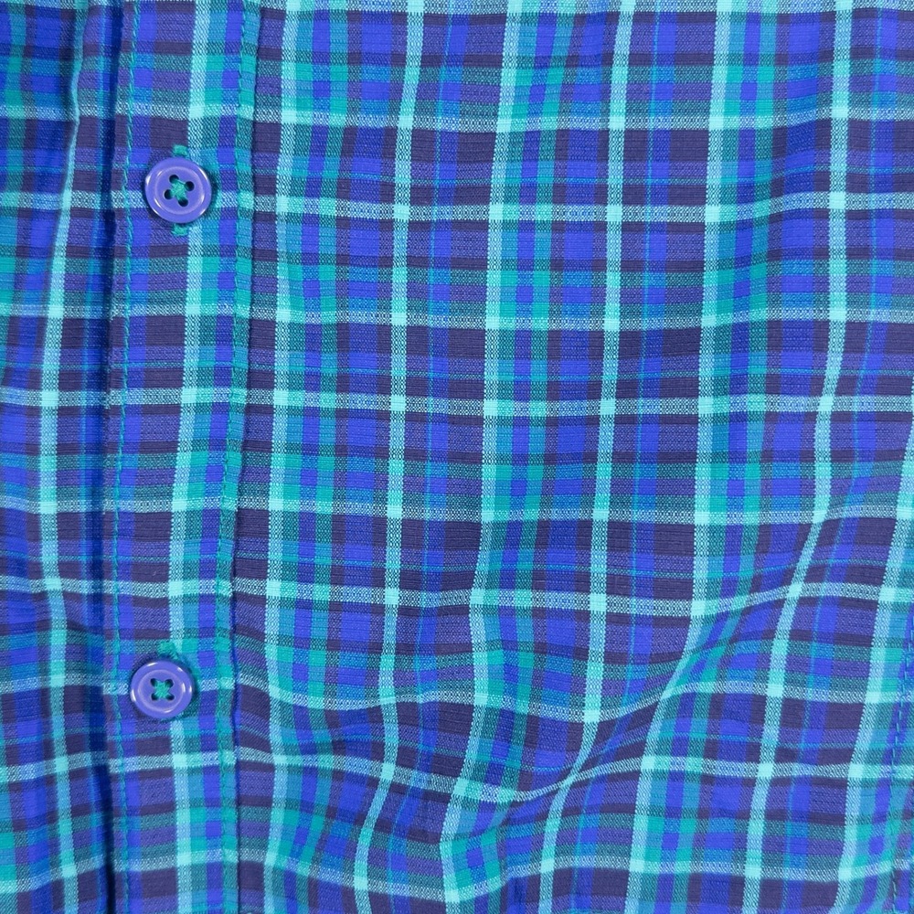 Columbia Omni Shade Plaid Vent Womens Long Sleeve Blue Green M Gorpcore Outdoor - Picture 3 of 16